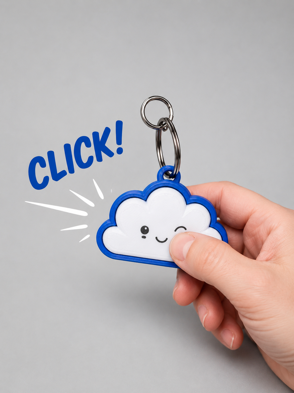 ☁️✨ Kawaii Clicker Keychain – Relieve Stress with Every Click! ✨☁️
