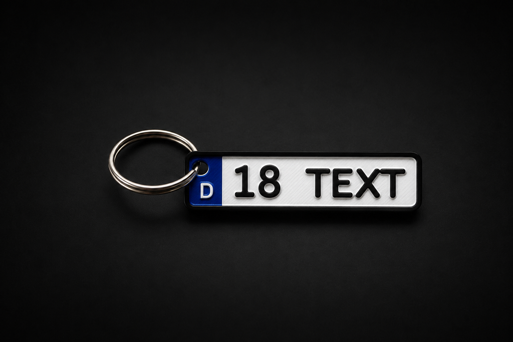 Personalized License Plate Keychain – Custom with Your Text, City & Country Code