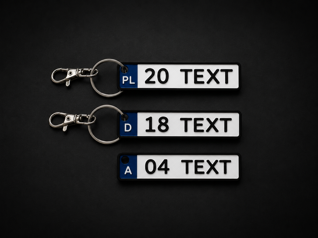 Personalized License Plate Keychain – Custom with Your Text, City & Country Code