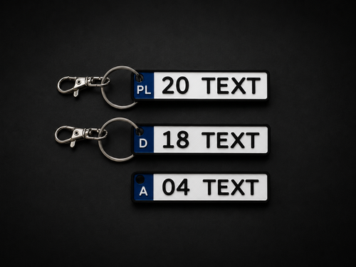 Personalized License Plate Keychain – Custom with Your Text, City & Country Code